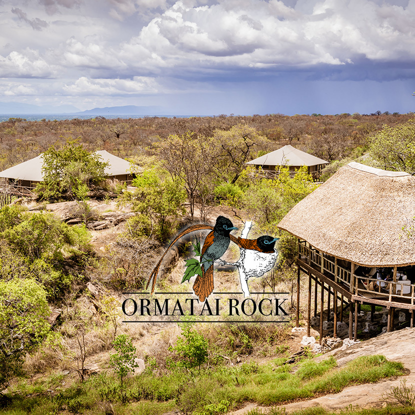 Ormatai Rock: un campamento permanente construido en el Parque Nacional Tarangire. Mirando hacia el oeste y con vistas al Valle del Rift y los lagos Ngorongoro, Burunge y Manyara ...